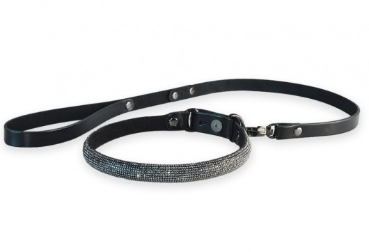 Эффектный сверкающий ошейник с поводком  Гламур - Sitabella - купить с доставкой в Магнитогорске