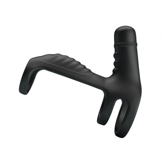 Черная вибронасадка на пенис Vibrating Penis Sling - Baile - в Магнитогорске купить с доставкой