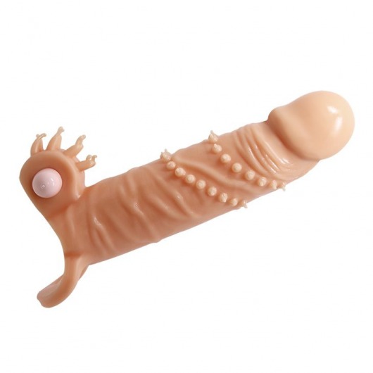 Телесная удлиняющая вибронасадка Penis Sleeve Connor - 17 см. - Baile - в Магнитогорске купить с доставкой