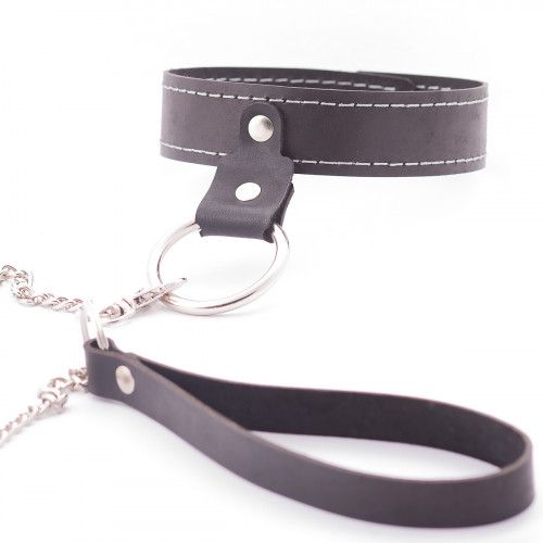 Узкий однослойный ошейник с поводком - Crazy Handmade - купить с доставкой в Магнитогорске