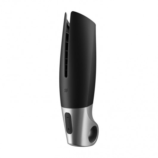 Черный мастурбатор с вибрацией Power Masturbator - Satisfyer - в Магнитогорске купить с доставкой