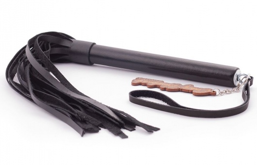 Черная кожаная плеть  Индиго  - 50 см. - Crazy Handmade - купить с доставкой в Магнитогорске