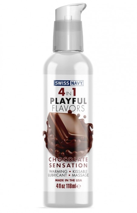 Массажный гель 4-в-1 Chocolate Sensation с ароматом шоколада - 118 мл. - Swiss navy - купить с доставкой в Магнитогорске