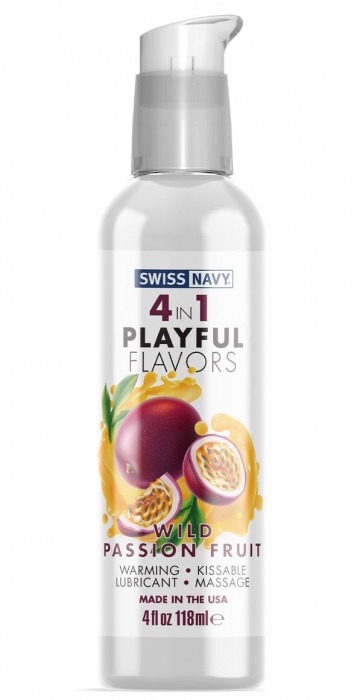 Массажный гель 4-в-1 Wild Passion Fruit с ароматом маракуйи - 118 мл. - Swiss navy - купить с доставкой в Магнитогорске