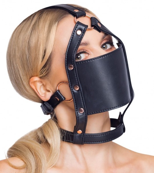 Черный намордник с кляпом-шаром Head Harness With A Gag - Orion - купить с доставкой в Магнитогорске