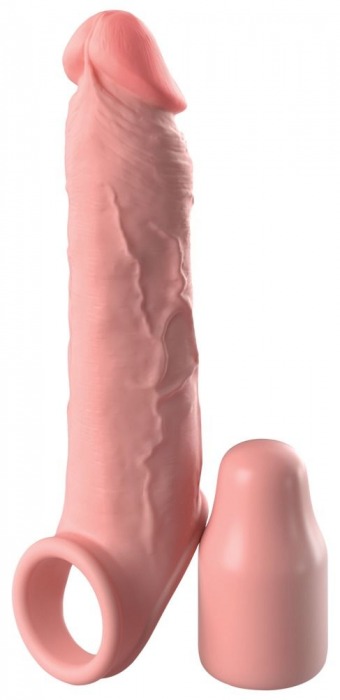 Телесная насадка-удлинитель 2 Inch Silicone X-tension with Strap - 20,3 см. - Pipedream - в Магнитогорске купить с доставкой