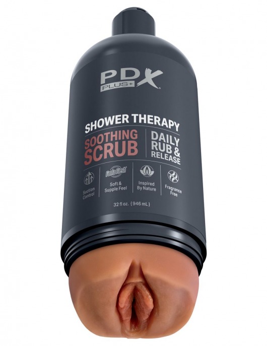 Мастурбатор-вагина цвета карамели Shower Therapy Soothing Scrub - Pipedream - в Магнитогорске купить с доставкой