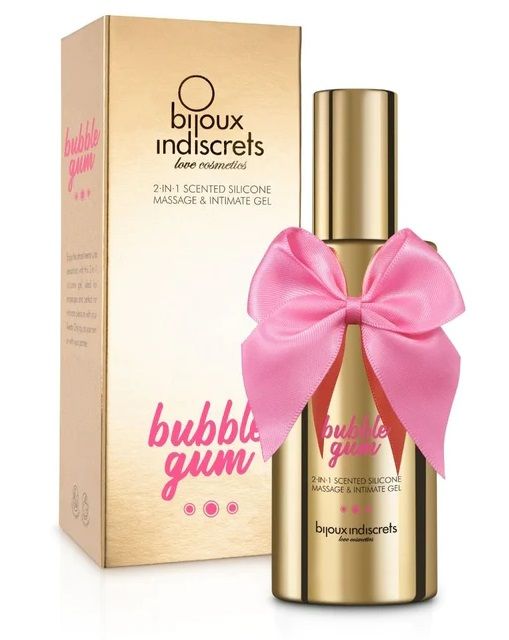 Гель с ароматом жвачки Bubblegum 2-in-1 Scented Silicone Massage And Intimate Gel - 100 мл. - Bijoux Indiscrets - купить с доставкой в Магнитогорске