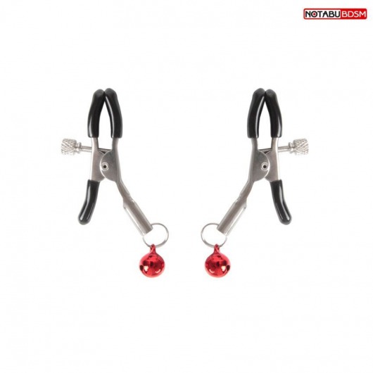 Серебристые зажимы на соски с шариками - Notabu - купить с доставкой в Магнитогорске