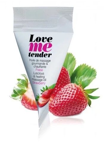 Съедобное согревающее массажное масло Love Me Tender Strawberry с ароматом клубники - 10 мл. - Love to Love - купить с доставкой в Магнитогорске