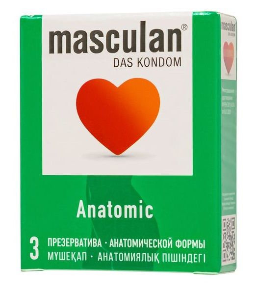 Презервативы анатомической формы Masculan Anatomic - 3 шт. - Masculan - купить с доставкой в Магнитогорске