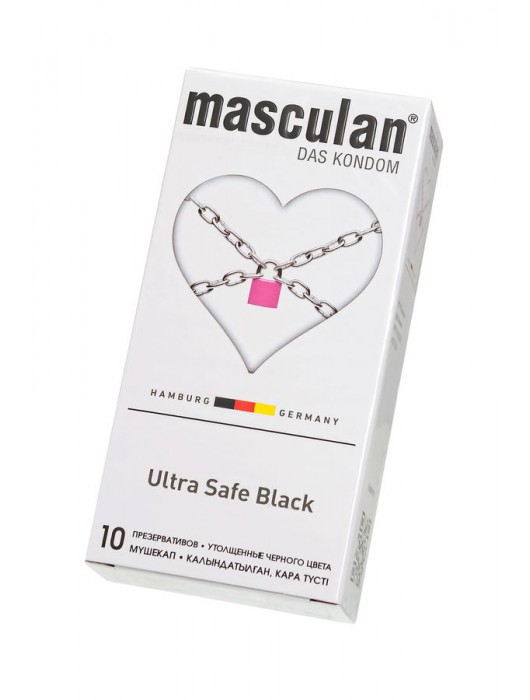 Ультрапрочные презервативы Masculan Ultra Safe Black - 10 шт. - Masculan - купить с доставкой в Магнитогорске