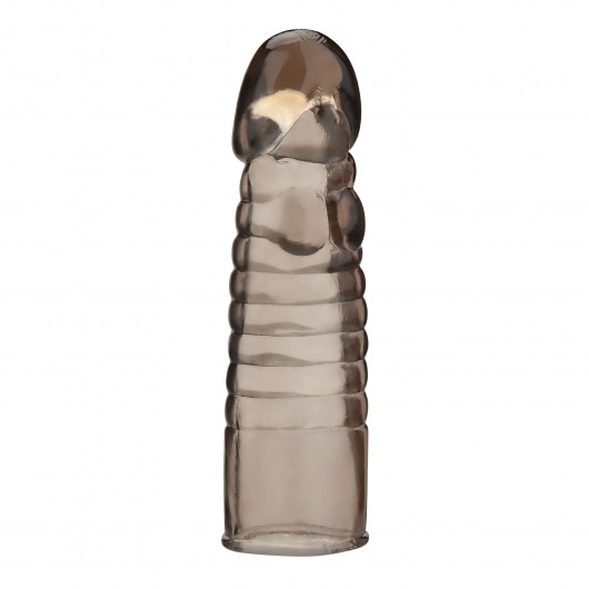 Дымчатая насадка-удлинитель Ribbed Realistic Penis Enhancing Sleeve Extension - 15,2 см. - BlueLine - в Магнитогорске купить с доставкой