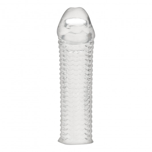 Текстурированная насадка на пенис Clear Textured Penis Enhancing Sleeve Extension - 16,5 см. - BlueLine - в Магнитогорске купить с доставкой