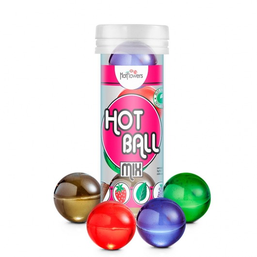 Ароматизированный лубрикант Hot Ball Mix на масляной основе (4 шарика по 3 гр.) - HotFlowers - купить с доставкой в Магнитогорске