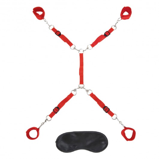 Красная фиксация на матрас Classic Bedspreader - Lux Fetish - купить с доставкой в Магнитогорске