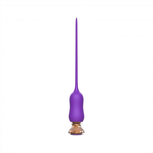 Фиолетовый тонкий стимулятор Nipple Vibrator - 23 см. - I-MOON - купить с доставкой в Магнитогорске