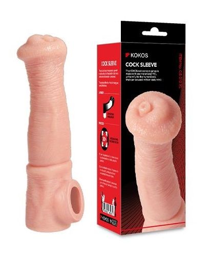 Телесная фантазийная насадка на член Cock Sleeve Size L - KOKOS - в Магнитогорске купить с доставкой