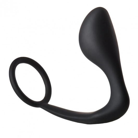 Черное эрекционное кольцо с анальной пробкой Anal Plug With Cockring - Dream Toys - в Магнитогорске купить с доставкой