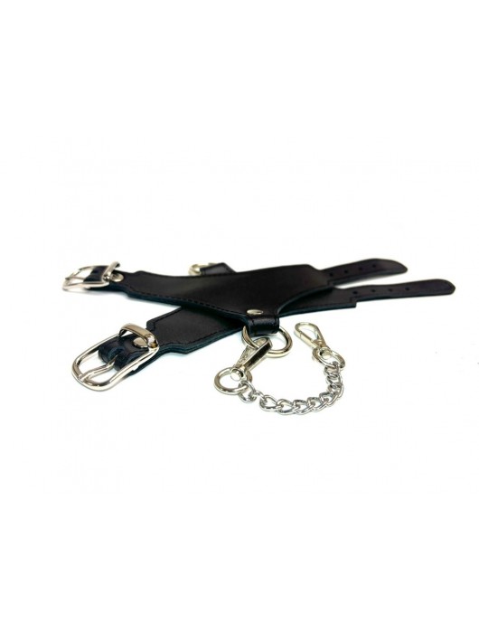 Черные гладкие кожаные наручники Black Phoenix - БДСМ Арсенал - купить с доставкой в Магнитогорске