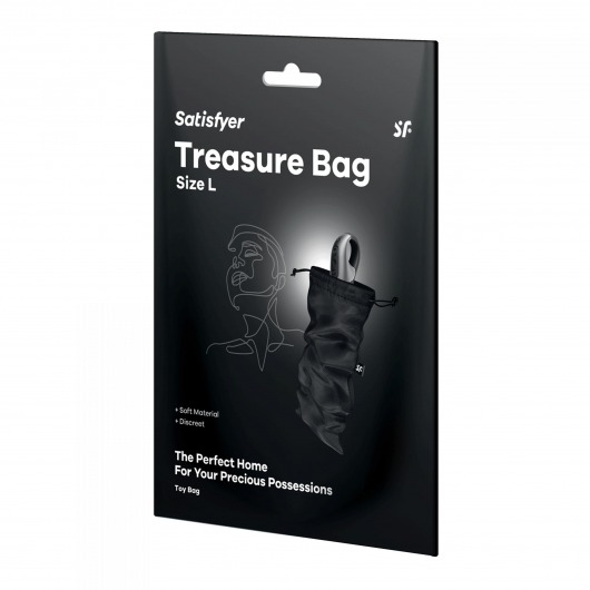 Черный мешочек для хранения игрушек Treasure Bag L - Satisfyer - купить с доставкой в Магнитогорске