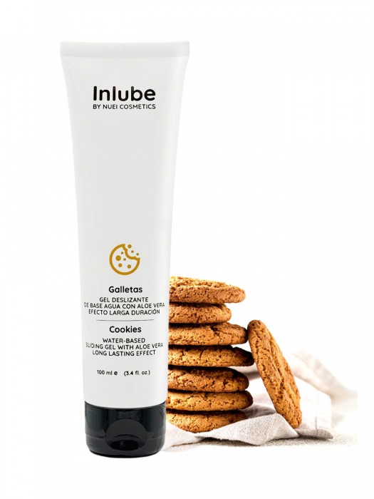 Лубрикант на водной основе Nuei Inlube с алоэ вера и ароматом печенья - 100 мл. - Nuei cosmetics - купить с доставкой в Магнитогорске