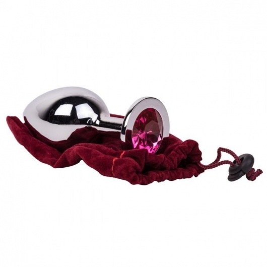Большой стальной плаг с розовым кристаллом Pink Bubble Gum - 9,5 см. - Erotic Fantasy - купить с доставкой в Магнитогорске
