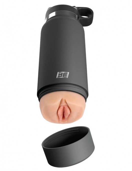 Серый мастурбатор в виде бутылки F*ck Flask - Pipedream - в Магнитогорске купить с доставкой