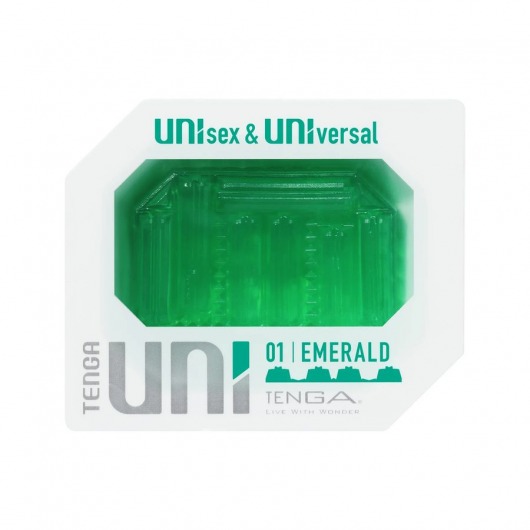 Зеленый мастурбатор-стимулятор Tenga Uni Emerald - Tenga - в Магнитогорске купить с доставкой