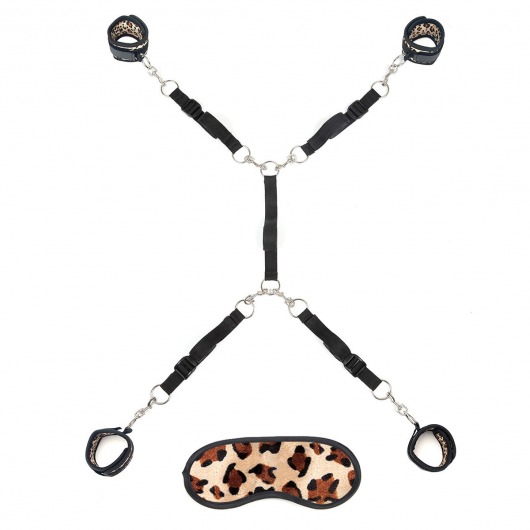 Леопардовая фиксация на матрас для рук и ног Classic Bedspreader - Lux Fetish - купить с доставкой в Магнитогорске