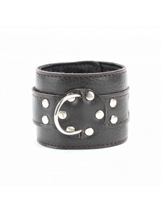 Коричневые оковы из мягкой кожи на металлической цепочке - БДСМ Арсенал - купить с доставкой в Магнитогорске