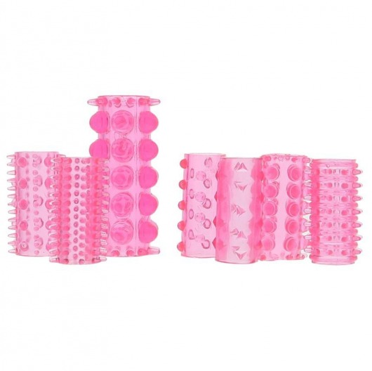 Набор из 7 розовых насадок на пенис ONE-A-DAY PENIS SLEEVES PINK - Seven Creations - в Магнитогорске купить с доставкой