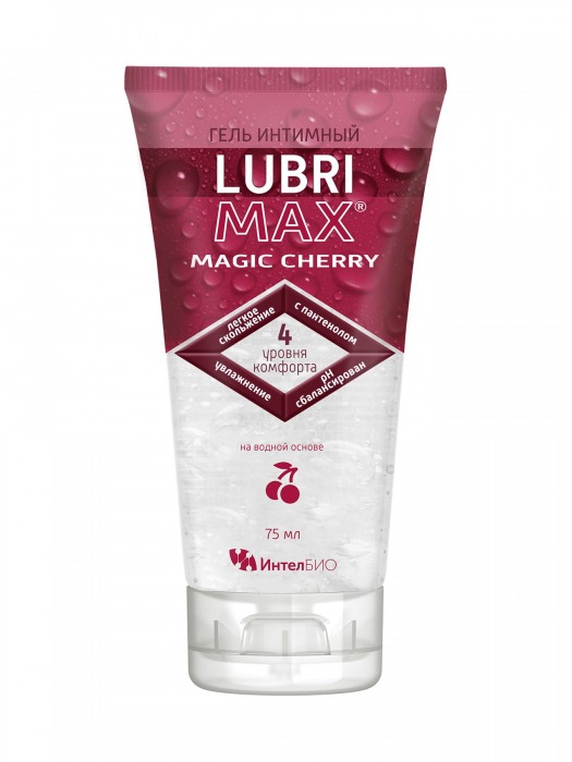 Интимный гель-смазка на водной основе Lubrimax Magic Cherry - 75 мл. - ИнтелБИО - купить с доставкой в Магнитогорске