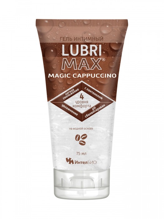 Интимный гель-смазка на водной основе Lubrimax Magic Cappuccino - 75 мл. - ИнтелБИО - купить с доставкой в Магнитогорске