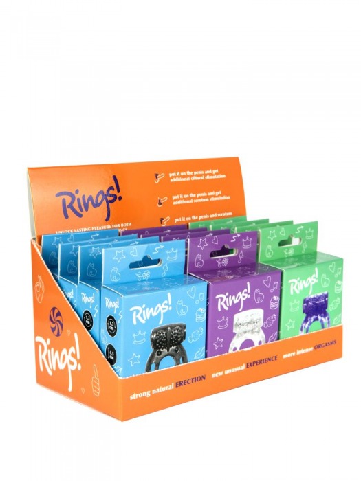 Бокс из 12 эрекционных колец Axle-pin - Lola Games - в Магнитогорске купить с доставкой