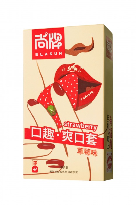 Презервативы Elasun Strawberry с аромато клубники - 10 шт. - Elasun - купить с доставкой в Магнитогорске