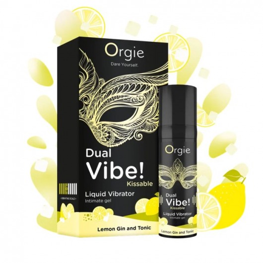 Съедобный жидкий вибратор Dual Vibe! со вкусом лимонного джина с тоником - 15 мл. - ORGIE - купить с доставкой в Магнитогорске