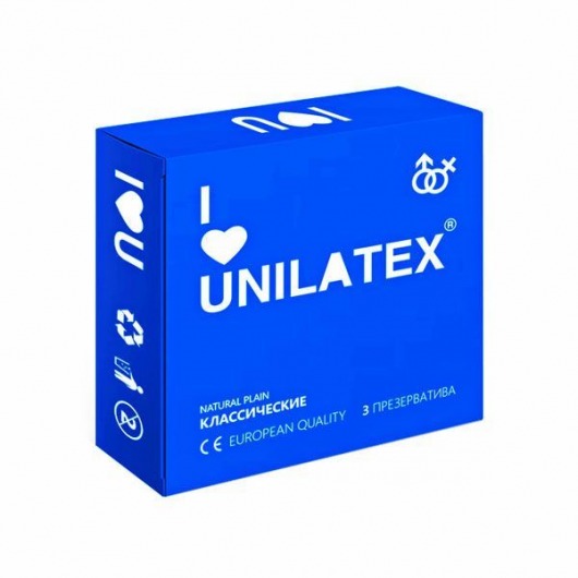 Классические презервативы Unilatex Natural Plain - 3 шт. - Unilatex - купить с доставкой в Магнитогорске