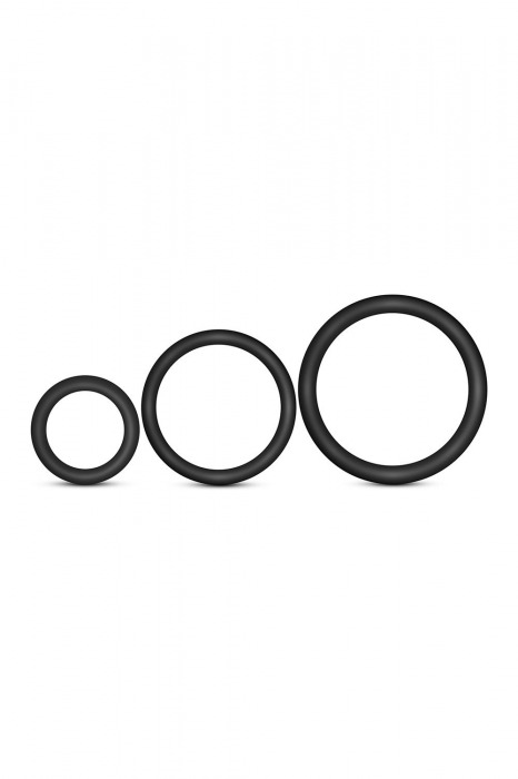 Набор из 3 черных эрекционных колец Cock Ring Set - Blush Novelties - в Магнитогорске купить с доставкой