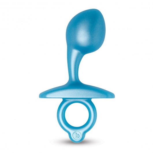 Голубая анальная пробка для массажа простаты Bulb Silicone Prostate Plug - 10,7 см. - b-Vibe - в Магнитогорске купить с доставкой