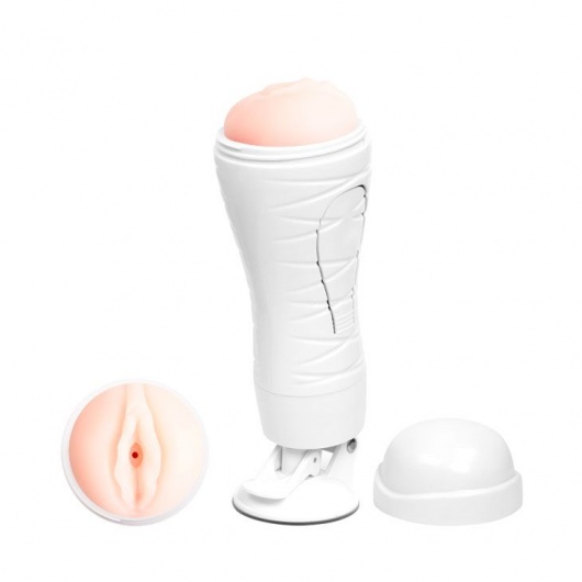 Мастурбатор-вагина Flora White с присоской и 12 режимами вибрации - Baile - в Магнитогорске купить с доставкой