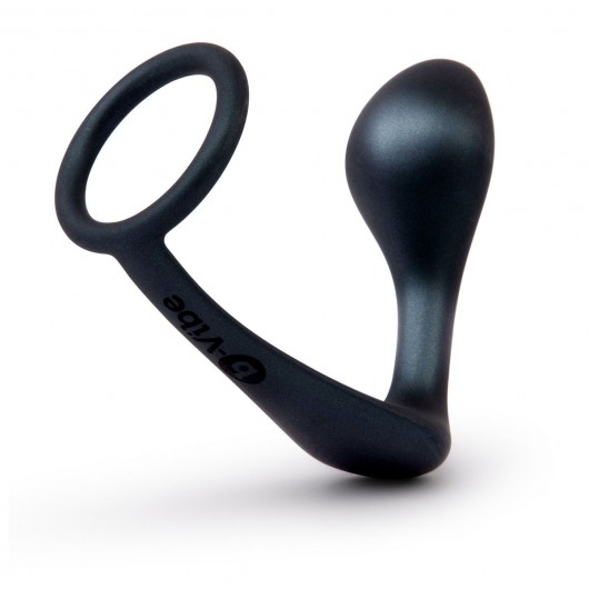 Черное эрекционное кольцо со стимулятором простаты Ringer Cock Ring   Plug - b-Vibe - в Магнитогорске купить с доставкой