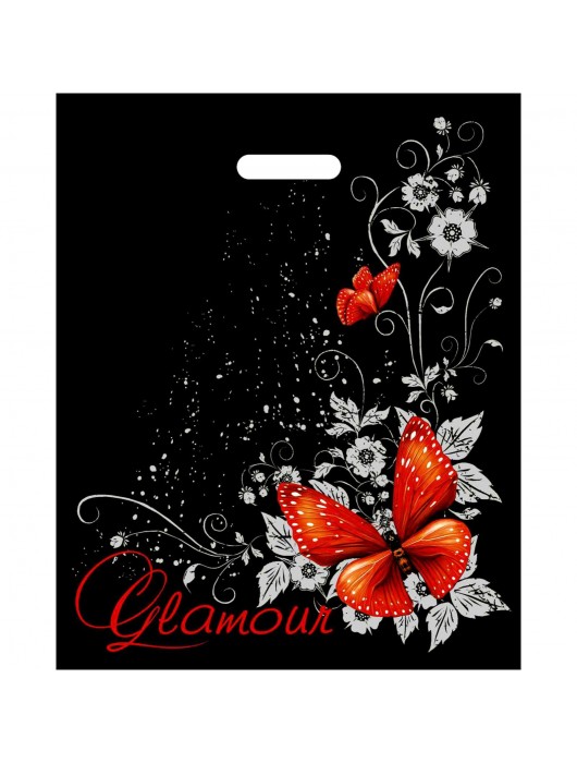 Черный пакет Glamour с вырубной ручкой (38х47 см) - Сима-Ленд - купить с доставкой в Магнитогорске