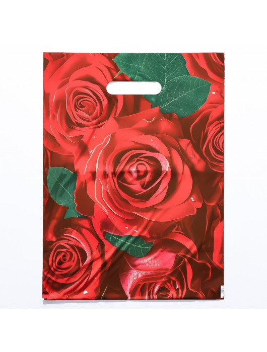 Пакет с цветочным принтом и вырубной ручкой (30х40 см) - Сима-Ленд - купить с доставкой в Магнитогорске