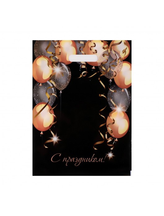 Пакет с вырубной ручкой и принтом в виде шариков (30х40 см) - Сима-Ленд - купить с доставкой в Магнитогорске