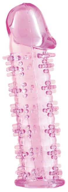 Розовая насадка на пенис с шипами - 12,5 см. - A-toys - в Магнитогорске купить с доставкой