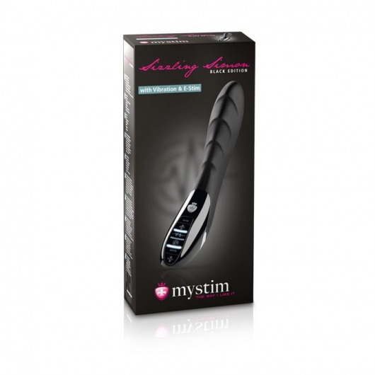 Вибратор с электростимуляцией Sizzling Simon Black Edition - 27 см. - MyStim - купить с доставкой в Магнитогорске