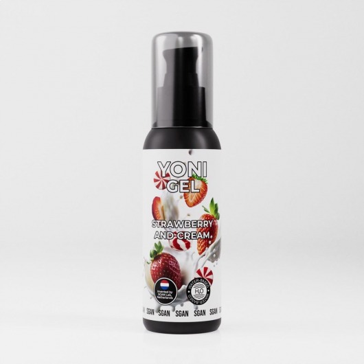 Лубрикант для орального секса SGAN со вкусом клубники со сливками - 100 мл. - SGAN - купить с доставкой в Магнитогорске