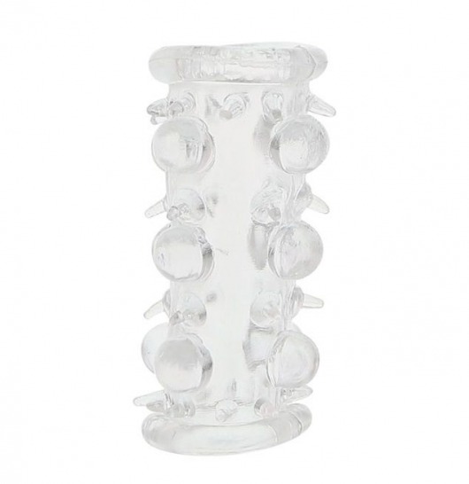 Прозрачная насадка на пенис с шипами и бугорками JELLY JOY LUST CLUSTER CLEAR - Dream Toys - в Магнитогорске купить с доставкой