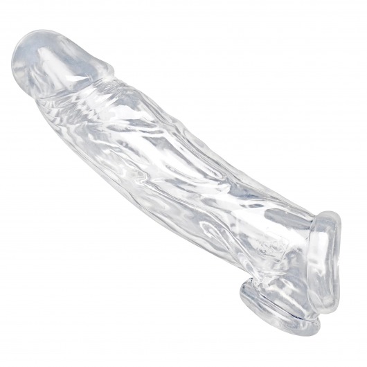 Прозрачная насадка для увеличения члена Realistic Clear Penis Enhancer and Ball Stretcher - 20,3 см. - XR Brands - в Магнитогорске купить с доставкой